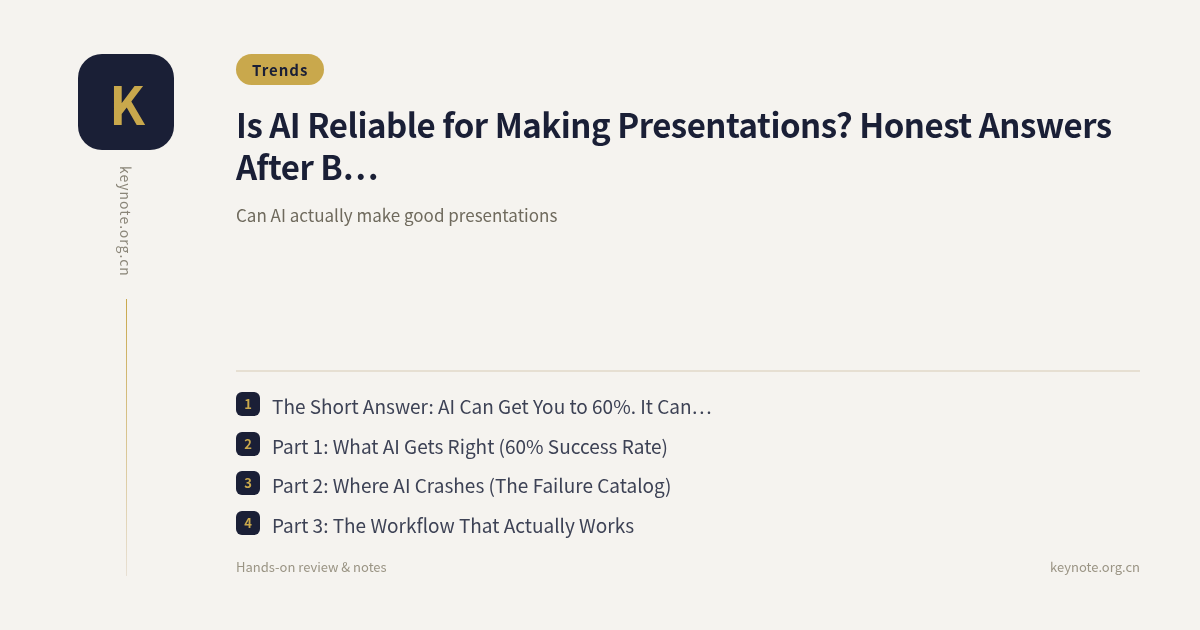 Is AI Reliable for Making Presentations? Honest Answers After Building 100 AI Decks
