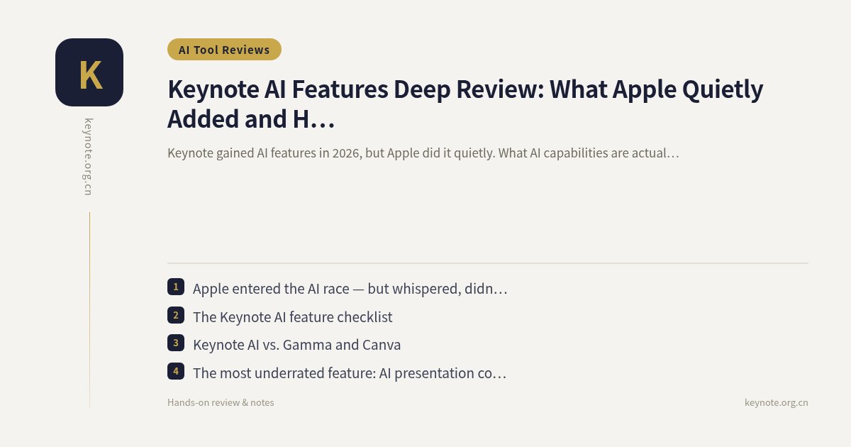 Keynote AI Features Deep Review: What Apple Quietly Added and How Good It Really Is