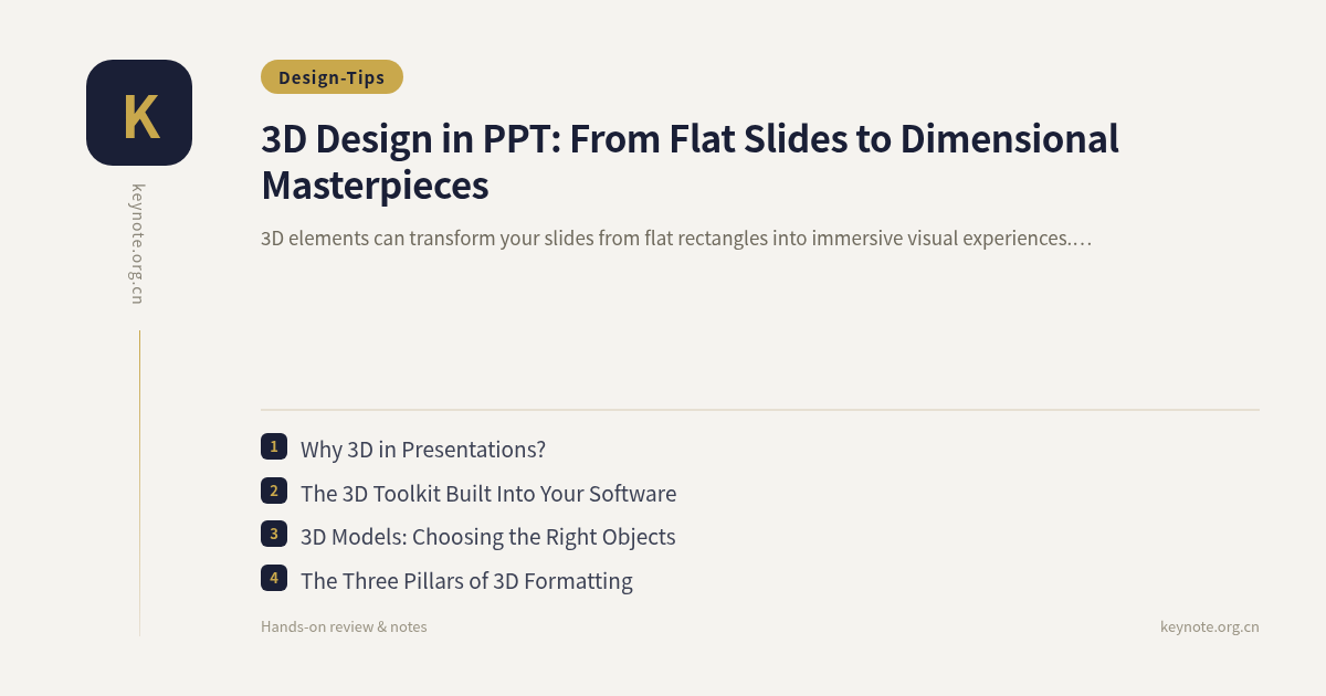 3D Design in PPT: From Flat Slides to Dimensional Masterpieces
