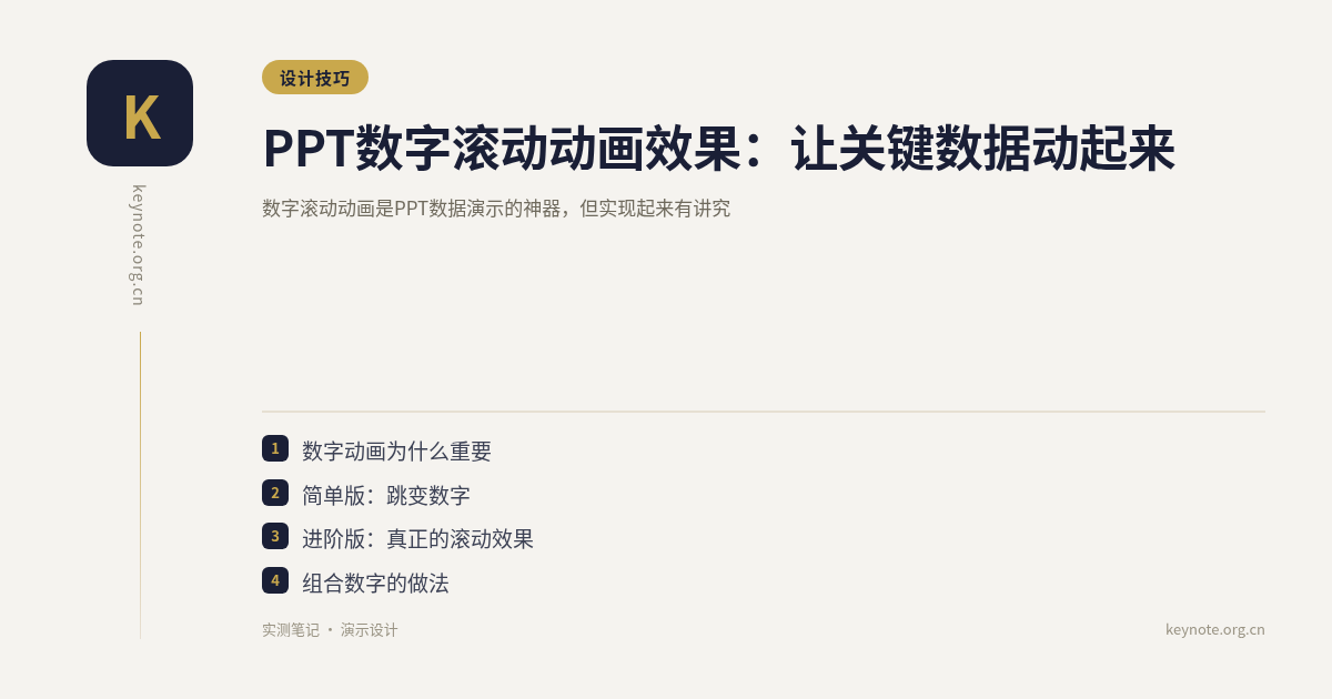 PPT数字滚动动画效果：让关键数据动起来